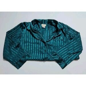 Vintage Inner Most Lingerie Sleepshirt Emerald Green Shiny Satin 1x